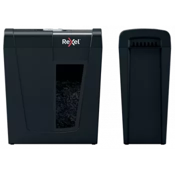 Skartovač REXEL Secure X8 — krížový rez P-4, 4x40 mm, kapacita 8 listov, 14 l zásobník, čierna