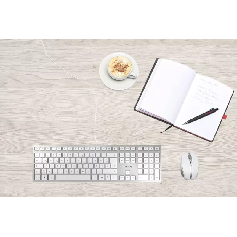 Klávesnica CHERRY KC 6000 slim univerzálna USB QWERTZ nemecká strieborná