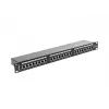 Patch panel 1U LANBERG PPS5-1024-B — 24-portový RJ-45 Cat5, kov, čierny, racková montáž