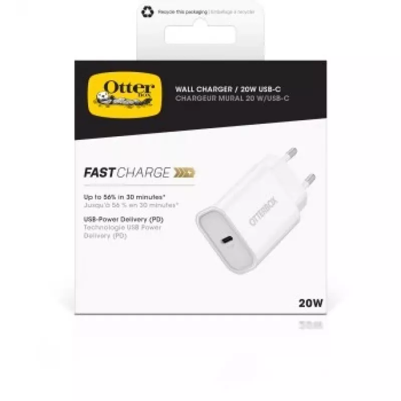 Nástenná nabíjačka OTTERBOX 78-81340 20W USB‑C (USB‑PD) biela