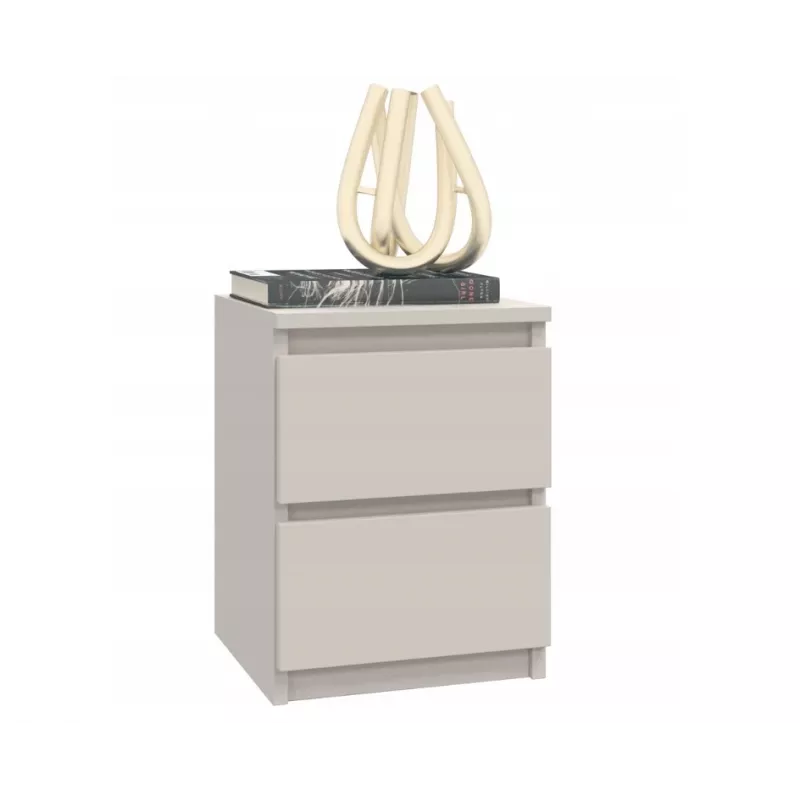 Nočný stolík top e shop MALWA M2 KASZMIR — 2 zásuvky, drevotrieska, kašmír, 300×300×400 mm