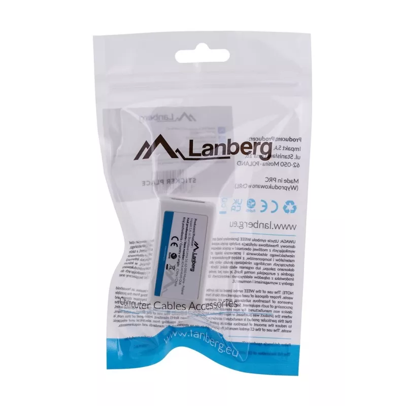 Lanberg AD-RJ45-RJ45-OU6 spojka RJ45 Cat.6 UTP, biela