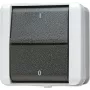 JUNG 802 W - kolískový spínač - 2-pólový - káblový - čierny - biely - termoplast - IP44
