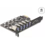 DELOCK PCI Express x1 karta 90346 — 5 Gbit/s, 5x externé porty