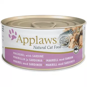 APPLAWS makrela so sardinkou vo vývare - mokré krmivo pre mačky - 70g