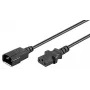 Microconnect PE040605 napájací kábel čierny 0,5 m C14 konektor samica C13 konektor samica