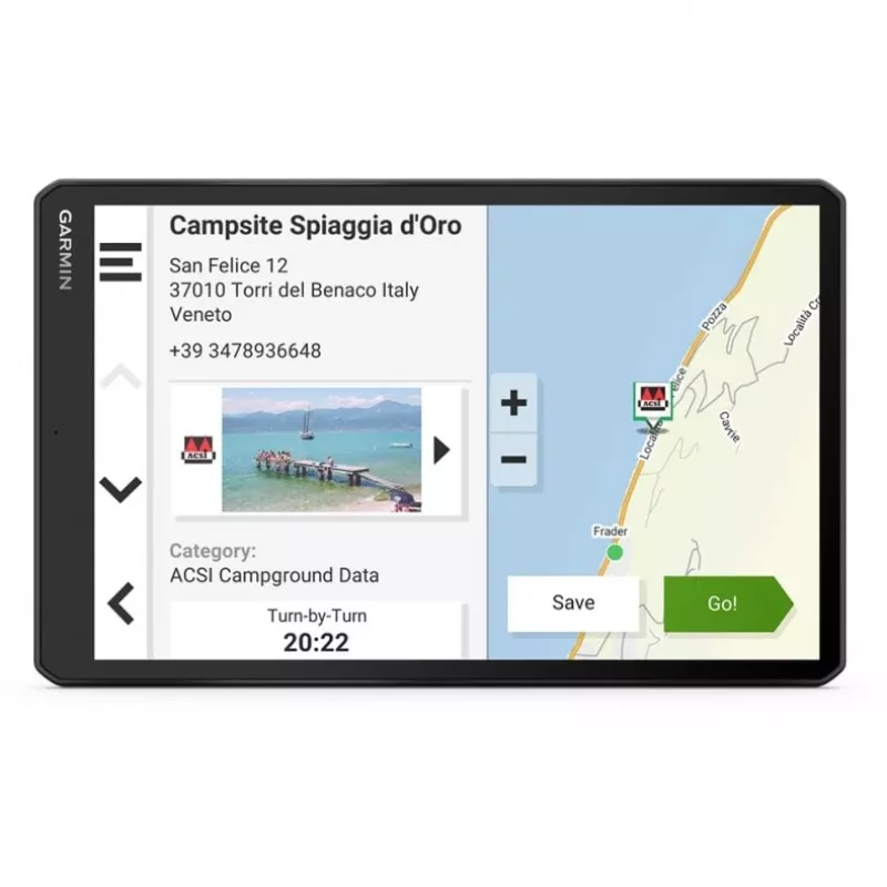 Garmin Camper 1095 MT-D EU navigácia pre karavany, 10,1" TFT dotykový displej 1280 x 800, 32 GB, microSD, mapy Európy, 554 g, čierna (010-02749-10)