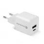 Nástenná nabíjačka everActive SC-330Q s 1x USB-A a 1x USB-C konektormi, 20W, biela