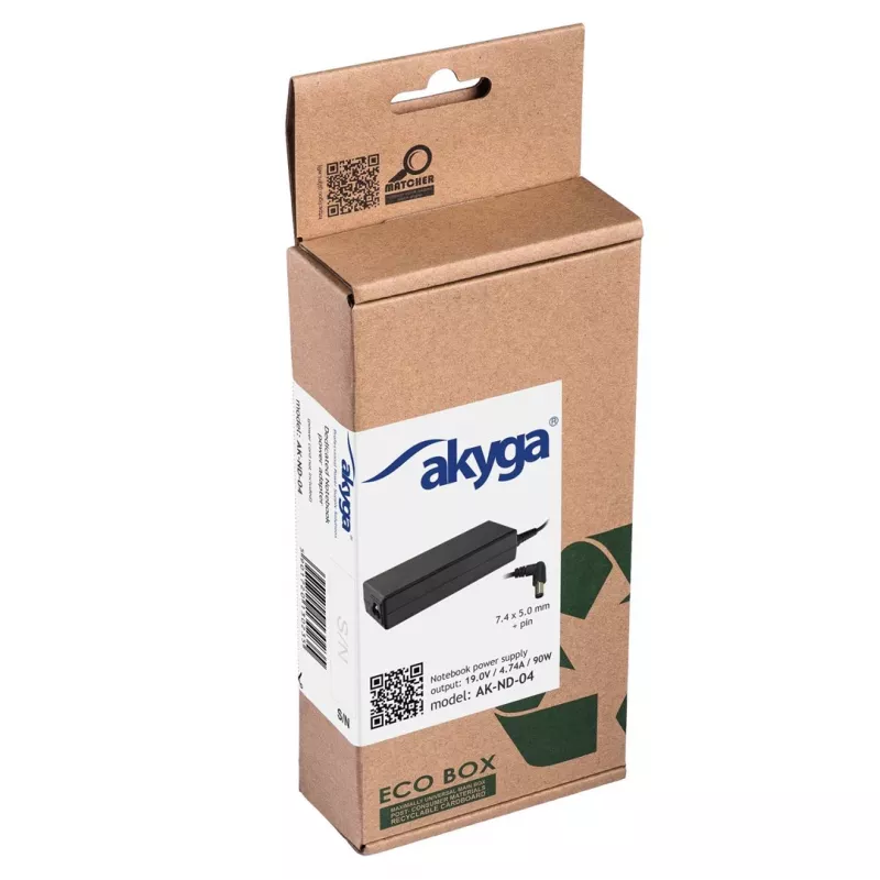 Akyga AK-ND-04 napájací zdroj pre notebook 19 V / 4,74 A, 90 W, konektor samec 7,4 x 5,0 mm s kolíkom, pre HP