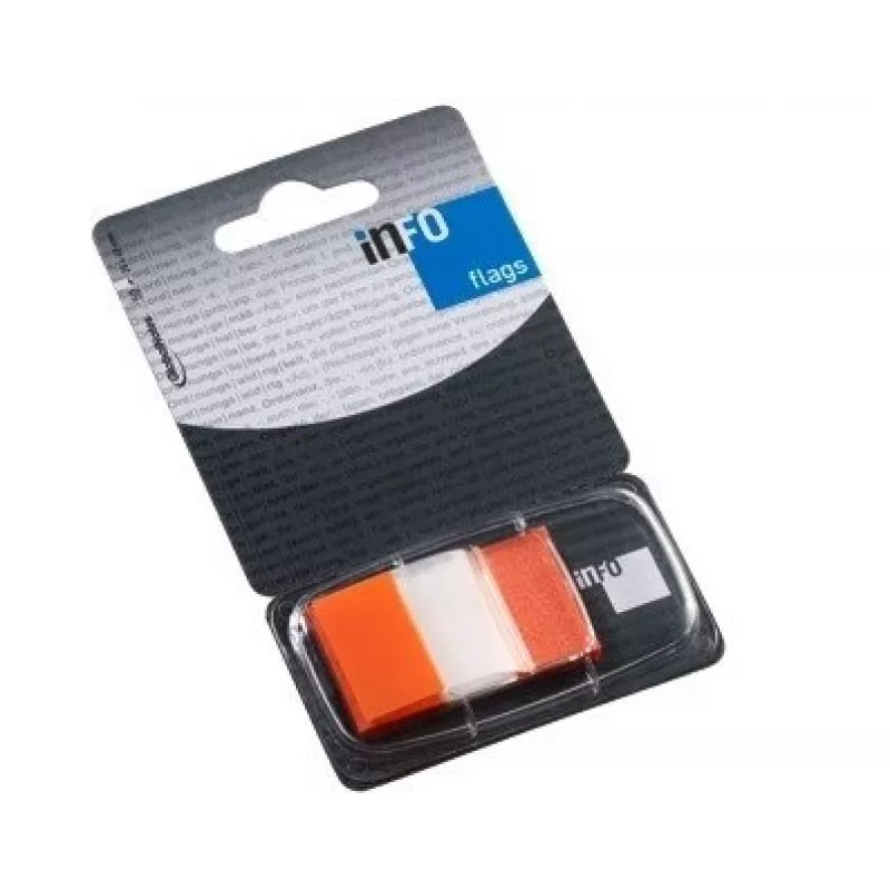 Papierové indexové značky Global Notes, 25x43mm, oranžová, plast (1x50) 0718-205
