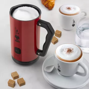 Bialetti MKF02 automatický šľahač/zohrievač mlieka červený