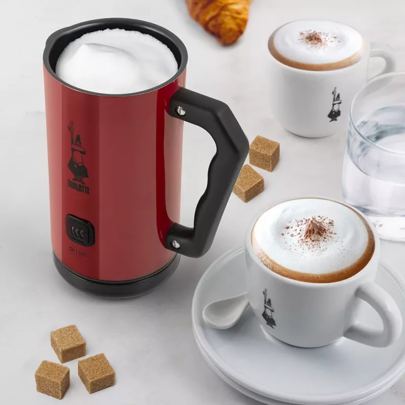 Bialetti MKF02 automatický šľahač/zohrievač mlieka červený