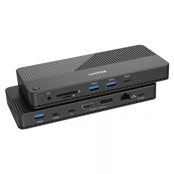 Dokovacia stanica UNITEK D1079A USB4 káblová čierna 100W Power Delivery