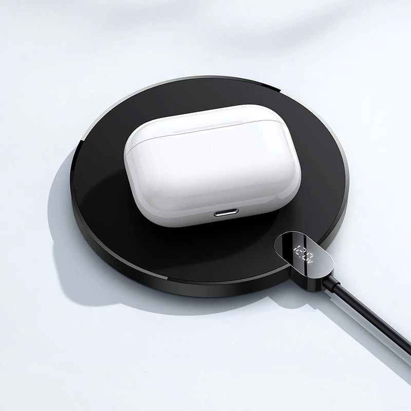 Baseus CCED000001 nabíjačka pre mobilné zariadenia slúchadlá, smartphone čierna USB bezdrôtové nabíjanie pre interiér