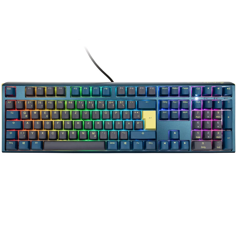 Ducky One 3 Daybreak RGB klávesnica herná USB mechanická čierna modrá zelená