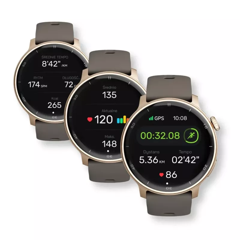 Smartwatch Stelio STSWA101GD Activ GPS 46 mm zlatá — 46 mm GPS smartwatch, zlaté puzdro