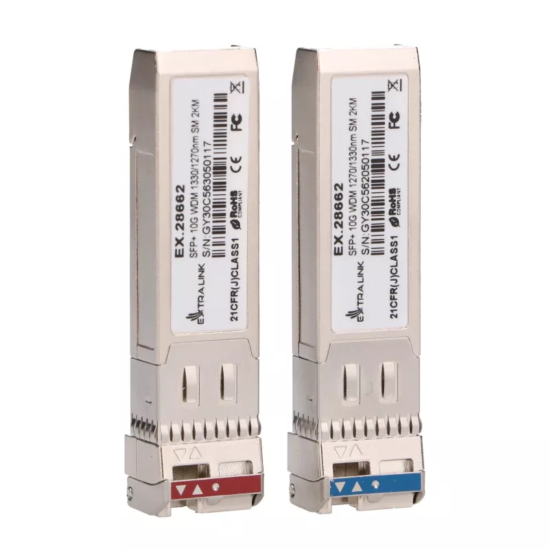 Extralink SFP+ 10G | SFP+ WDM modul | 10 Gbit/s 1270/1330 nm, Singlemode, 2 km, pár
