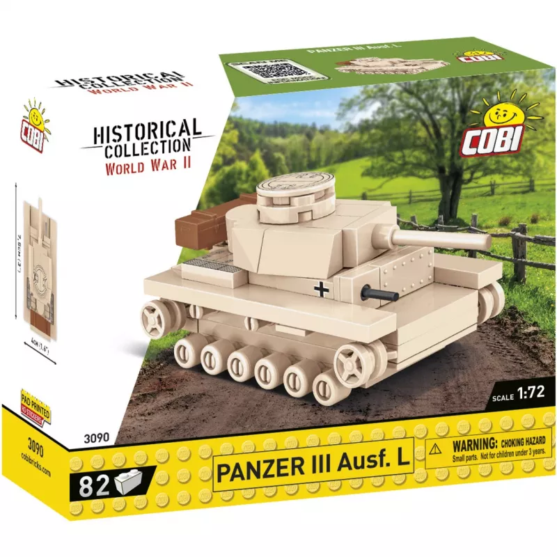 Stavebnica Cobi Panzer III Ausf.L — 103 dielov, odporúčaný vek 6+, béžová