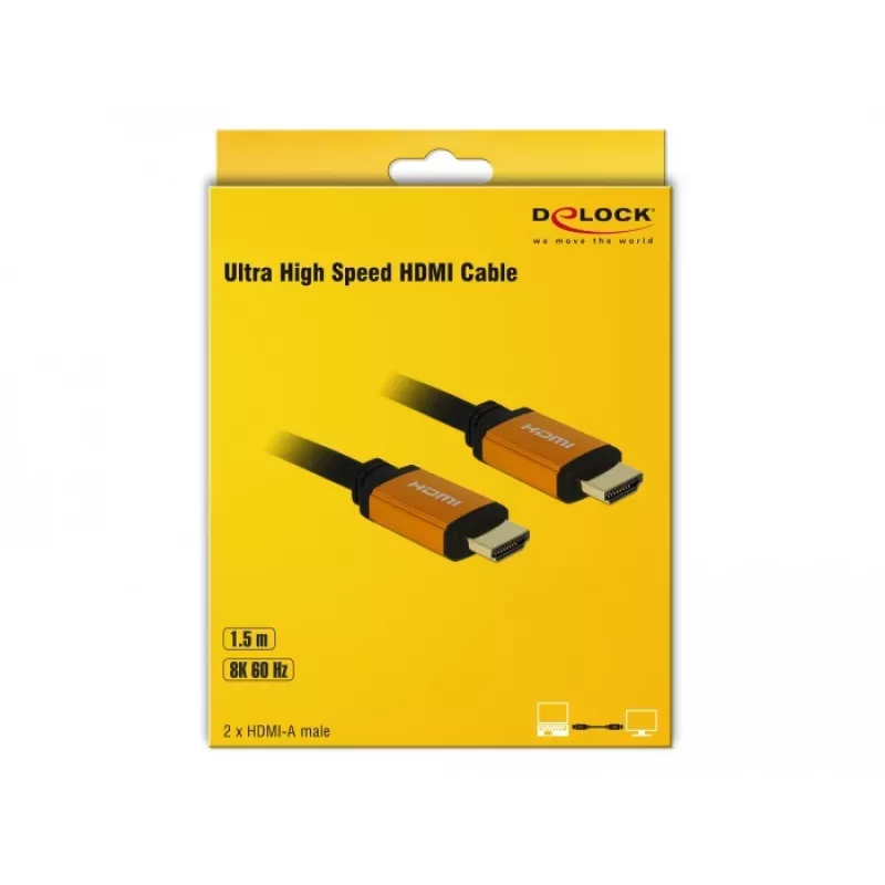 HDMI kábel DeLOCK 85728 1,5 m Type-A čierny zlatý