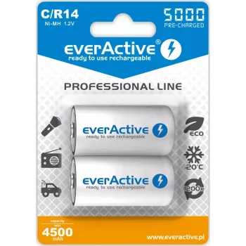Nabíjacia NiMH valcová batéria everActive EVHRL14-5000, 1,2 V, 2 ks, výška 51,5 mm
