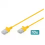 Patch kábel CAT6 U-UTP DIGITUS 5 m tenký, žltý — balenie 10 ks