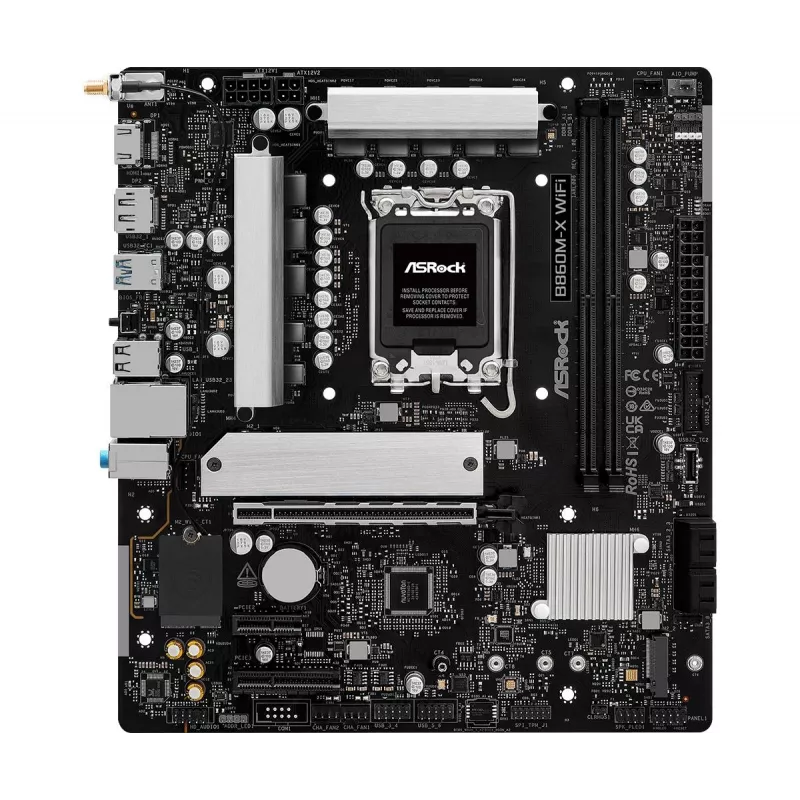 Základná doska ASRock B860M-X WiFi — Intel B860, LGA 1851, micro ATX, DDR5, 2x DIMM, 4x M.2, 2.5Gb LAN, Wi‑Fi 6E, Bluetooth 5.3