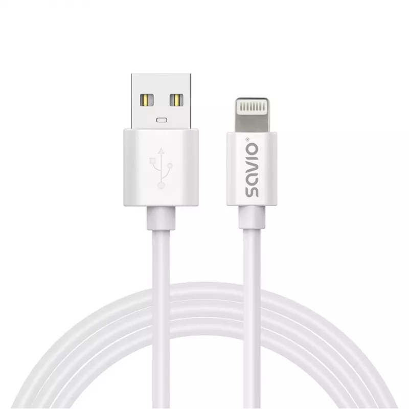 Savio Cl-193 USB kábel USB 2.0 2 m USB A USB C/Lightning biely
