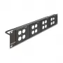 Delock 88195 19" patch panel typu D so 4 platňami 86 x 86 mm, 4 porty, 2U, čierny