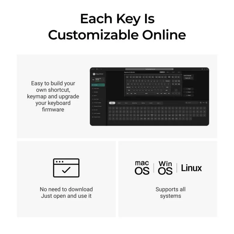 Mechanická klávesnica Keychron V3 Ultra 8K – QWERTY, Bluetooth & kábel, RGB, čierna