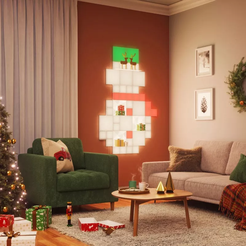 Nanoleaf Blocks Big Squares Starter Kit N8100K02-6BS, 6 LED panelov, viac ako 16 mil. farieb, Wi-Fi 2,4 GHz, kompatibilný s Apple Home/Alexa/Google Home/SmartThings