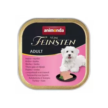 Mokré krmivo pre psy Animonda Vom Feinsten Adult morčacie so šunkou 150 g, 81 % vlhkosť, 10,5 % bielkoviny