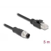 Sieťový kábel DeLOCK M12 kábel A-kódovaný 8-pinový konektor samec na RJ45 konektor samec Cat5e 5 m čierny
