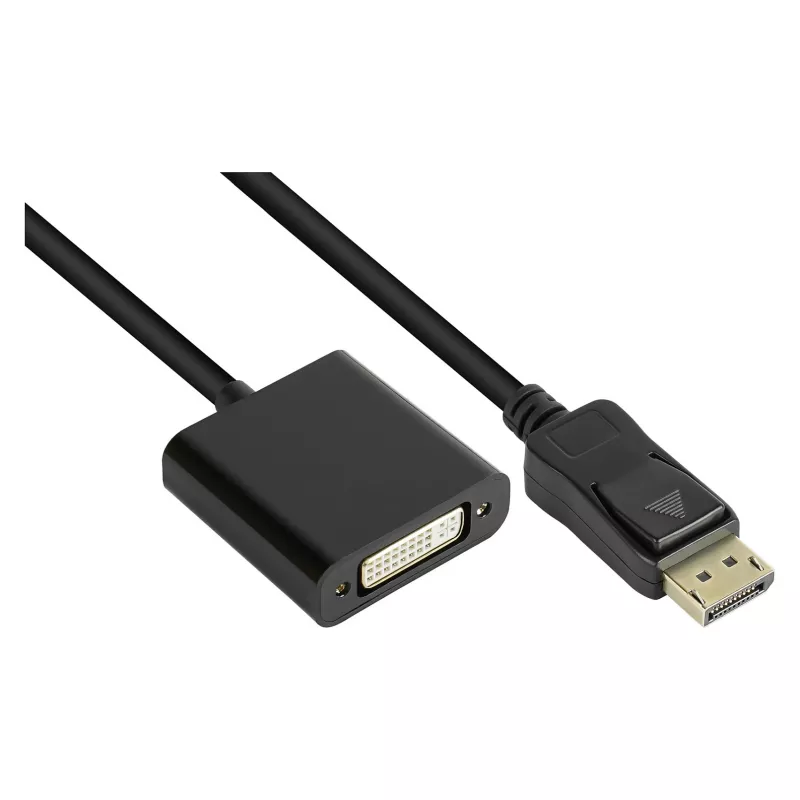 Adaptér DisplayPort samec na DVI-I 24+5 samica, 1080P @60Hz, pozlátené kontakty, cca 20cm, Good C (DP-AD10)
