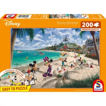 Thomas Kinkade Studios: Disney - Mickey & Minnie in Florida, puzzle 200 dielikov