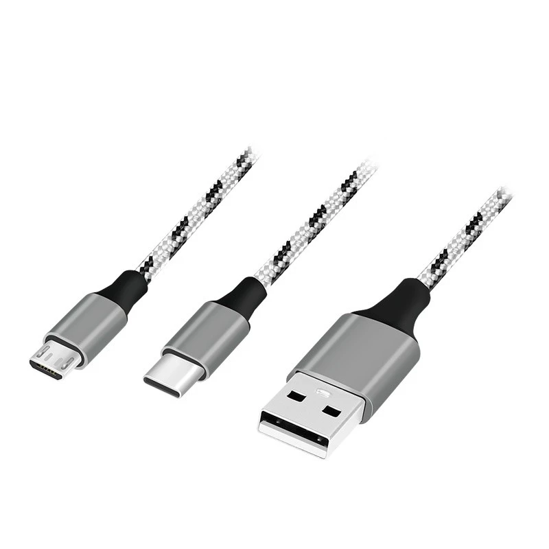 LogiLink CU0202 USB kábel USB 2.0 1,2 m USB A USB C/Micro-USB A sivý
