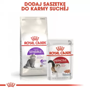 Suché krmivo pre mačky Royal Canin Sensible 33 Adult — 2 kg, proteín 33 %, tuk 22 %, podpora trávenia, hydinová príchuť