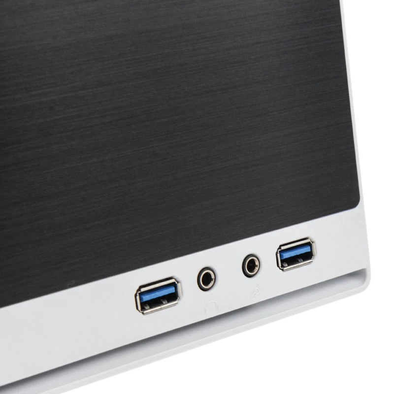 SilverStone SUGO SG13 - Desktop - Mini-DTX - bez napájacieho zdroja (AT / PS/2) - čierna, biela - USB/Audio (SST-SG13WB-Q)