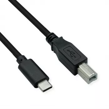 ROLINE USB 2.0 Type-C kábel, C - B, ST/ST, čierny, 1,8 m (11.02.8336)
