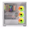 PC skriňa KRUX Exo Midi Tower, ATX/micro-ATX/mini-ITX, 2x tvrdené sklo, USB-C, 4 ventilátory 120 mm, 2 pozície 3,5 palca + 2 pozície 2,5 palca, grafická karta do 40,5 cm, biela