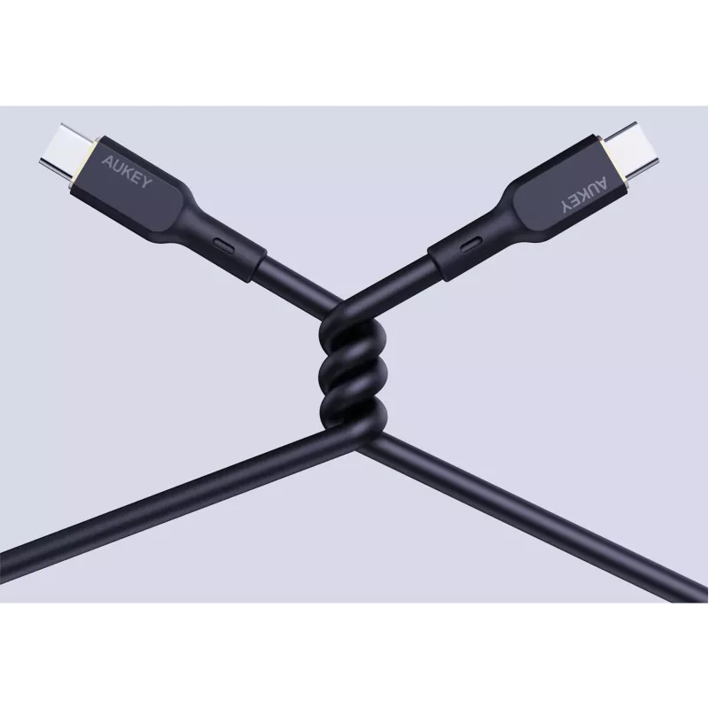 AUKEY CB-SCC241 USB-C Power Delivery PD 240W 5A 20V 1m nylon čierny - D