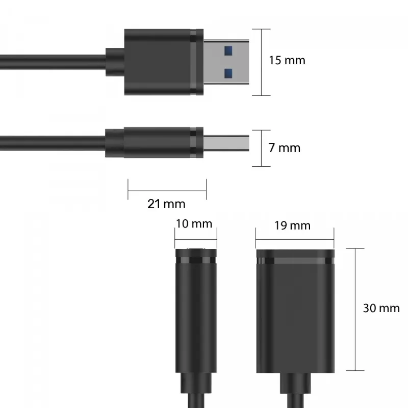USB kábel UNITEK Y-C447GBK 0,5 m USB 2.0 čierny