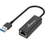 USB-A Ethernet adaptér MediaRange MRCS238 s RJ45 portom, 10/100/1000 Mbit/s, 20 cm, čierny
