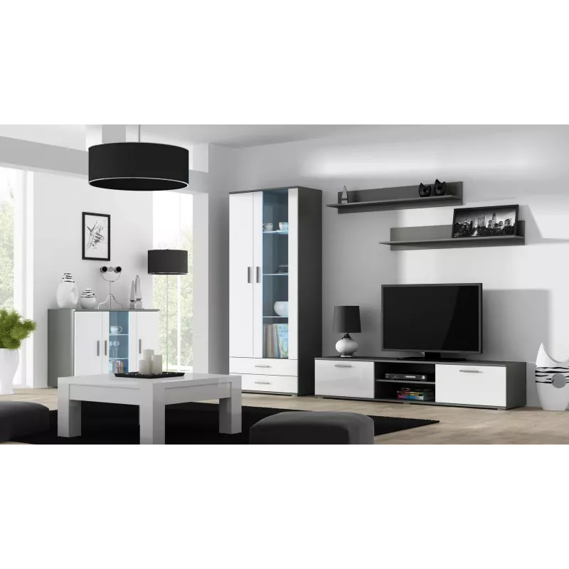 Cama TV stojan SOHO 180 sivý/biely lesklý