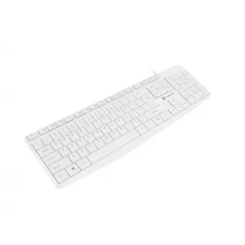 Káblová plná klávesnica NATEC NAUTILUS NKL-1951, 105 klávesov, US International QWERTY, biela, USB, 1,8 m