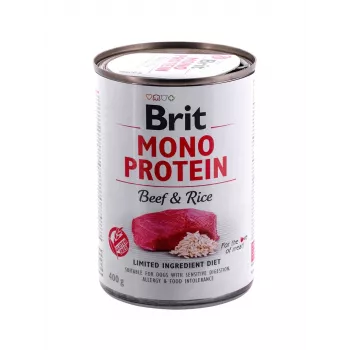 BRIT Mono Protein Beef & Rice - mokré krmivo pre psy - 400g