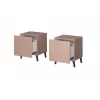 Nočný stolík cama meble NOVA 44x40x52 cm ružový matný, 1 zásuvka, rám 16 mm