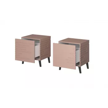 Nočný stolík cama meble NOVA 44x40x52 cm ružová matná, 1 zásuvka, rám 16 mm