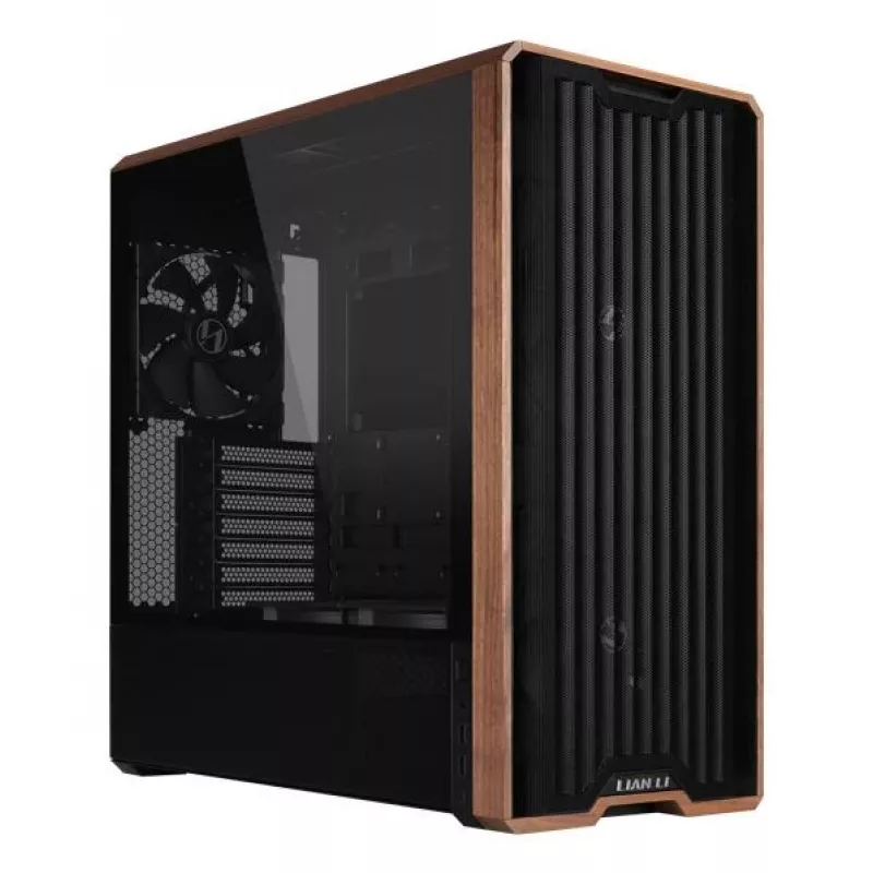 PC skriňa Lian Li Lancool LAN217X Midi Tower čierna, drevo
