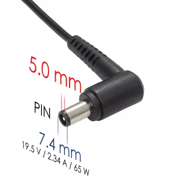 Akyga AK-ND-05 napájací zdroj pre notebook 19,5 V / 3,34 A, 65 W, konektor samec 7,4 x 5,0 mm s kolíkom, pre Dell