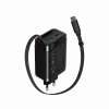 Nabíjačka CANYON OnCharge 65RC s integrovaným USB-C káblom, 65 W, 1x PD, 1x QC, EU zástrčka, čierna